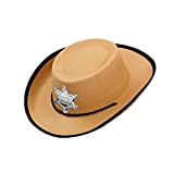Widmann 37714 37714-Cowboy Cappello in feltro marrone chiaro gilet selvatico Carnevale festa a tema, unisex bambini