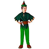 Widmann - Costume da Peter Pan da bambini, composto da maglia, pantaloni con copriscarpe, cintura con pugnale e cappello con ...