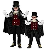Widmann - Costume da vampiro, camicia con gilet e jabot, mantello con colletto, costume per ragazzi, pipistrello, costume, travestimento, festa ...