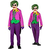 Widmann - Costume per bambini Evil Clown, Frack con camicia e gilet, pantaloni, cravatta, guanti, joker, psycho, killer, costume, travestimento, ...