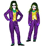 Widmann - Costume per bambini Evil Clown, giacca con camicetta e gilet, pantaloni, guanti, joker, psichico, killer, costume, travestimento, feste ...