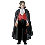 Widmann Costume Vampiro Camicia con Pantaloni Gilet Farfallino Mantello Taglia 1 581 per Bambini, Multicolore, 140 cm / 8-10 Anni, ...
