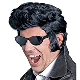 Widmann E6096 - Parrucca Rock'n'Roll, nera, look Presley, parrucca anni 50, carnevale, festa a tema