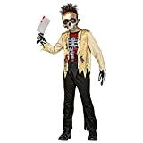 WIDMANN MILANO PARTY FASHION - 98257, Costume da zombie per bambini, 3 pezzi, parte superiore, pantaloni e maschera, teschio, ossa, ...