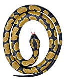 Wild Republic 20775 Gomma Serpente Small Ball Python 117 cm, Nero, Giallo