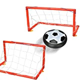 Willingood Hover Ball Set con Due Cestino da Calcio e Illuminazione a LED, Air Power, Campionato di Calcio, per Interni