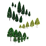 WINOMO 27pcs modello alberi in miniatura alberi treni Ferrovie scenario architettonico paesaggio alberi scala 1:50