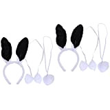 WINOMO 4Sets Bunny Erers Headband Kit Coniglio Bianco Black Orers Hairband Costume con Tail Bowtie Accessori Kit per Bambini Tutte ...