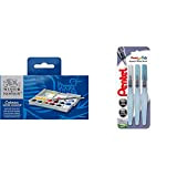 Winsor & Newton acquerelli Cotman Confezione Tascabile Sketchers 12 mezzi Godets & Pentel Xfrh Aquash Water Brush Pennello con Serbatoio ...
