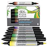 Winsor & Newton ProMarker Watercolour - Tonalità del Fogliame - Set di 6 Pennarelli