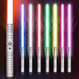 Wisbecost Spada Laser, LED-RGB 7 Colori Lightsaber con Manico in Metallo, 1 Set Soundfont Simulati di Combattimenti, Regalo di Natale丨Cosplay ...