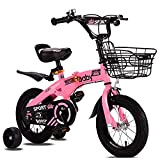 WJS Bicicletta per Bambine E Bambini,Bicicletta Bambina 3-8 Anni,Bici Bambino 12 14 16 Pollici,Bicicletta per Bambini con Le Ruote,Bici per ...