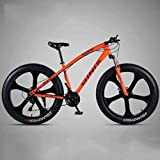 WJSW Dual Suspension Bike - Riding Damping Mountain Bike Mens MTB off-Road City Bicycle 26 Pollici (Colore: Arancione, Dimensioni: 30 ...