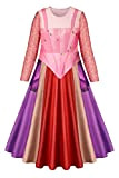 Wolyzz Hocus Pocus Costume Sarah Vestito Winifred Cosplay Costume da Outfit Shirt Costume per Ragazze (130, Rosso)