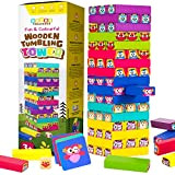 Woody Treasures - Torre per bambini, giocattolo per bambini dai 3 ai 9 anni, divertente e colorato con animali, giocattolo ...