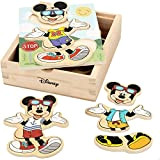 WOOMAX-Topolino Disney puzzle legno costumi 19 pz-12.5x14 cm-Mickey (48723), Multicolore, Trajes