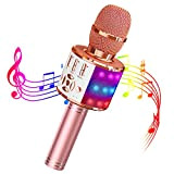 Wowstar Microfono Karaoke Microfono Bambini Microfono Wireless Karaoke con LED Luce Microfono Cambia Voce Regalo di Natale Compleanno per Bambini ...