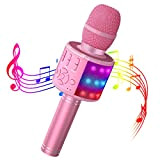 Wowstar Microfono Karaoke Microfono Bambini Microfono Wireless Karaoke con LED Luce Microfono Cambia Voce Regalo di Natale Compleanno per Bambini ...