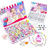 WuikerDuo Perline Fai da Te per Bambini Set,Bambini Perline Acrilico Colorati Kit Collane con Bracciale Gioielli Per Bambini