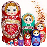 WUSHUN Bambole Matrioska Russe, Regalo di Natale Matrioska Babushka per Bambini Set di Giocattoli Fatti A Mano Adorabili Creativi