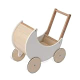 wuuhoo® I Girello Lou in legno bianco con ruote gommate e supporto I Girello per bambine e bambini dai 12 ...