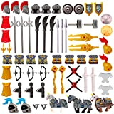 WWEI 66 pezzi casco cavaliere, armi e armi custom per mini cavaliere SWAT polizia compatibile con LEGO