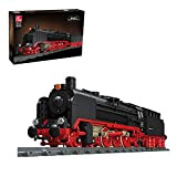 WWEI - Blocchi di costruzione treno, locomotiva a vapore rétro, modello con binario, 1173+ mattoncini compatibili con Lego 10254