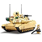 WWEI Tecnica M1A2 Abrams - Set di mattoncini da combattimento con soldati, 781 pezzi WW2, armato militare, modello army carro ...