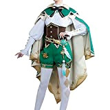 xHxttL Genshin Impact Venti Costume Cosplay, Personaggio del Gioco Venti Outfits Uniform Dress Set con Parrucche Cappello Anime Role Play ...