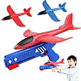 Xingsky Aereo Polistirolo con Pistola Catapulta, 2 Pezzi Airplane Launcher Toy, One-Click Ejection Model Foam Airplane with Large Airplane, 3-10 ...