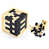 XLKJ Puzzle 3D Cervello di Legno,Rompicapo Puzzle Giocattoli di Legno Cube Puzzle Game