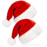 XLZJYIJ Cappellini Natale, 2 Pezzi Cappello di Natale per Adulti, Cappello di Cappello Natalizio Rosso Unisex, Morbido Cappello di Natale ...