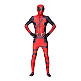 XNheadPS Deadpool Costumes Supereroe Halloween Cosplay Outfit Boys Spandex Zentai Fancy Dress Unisex Adulti Dono Regalo per Body Bambini,Red-Adult/XL(175~185CM)