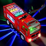 Xruison Camion Pompieri Giocattolo con 4D LED Luci e Suoni, Grande Camioncino Giocattolo Autopompa Giochi, Auto per Camion Vigili del ...
