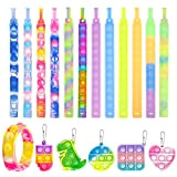 XSHAO - Portachiavi pop it mini, in silicone colorato, per bambini, adulti, autismo, aula, ricompense, feste di compleanno, estrusione, giocattoli ...
