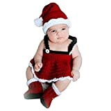 xwanli Crochet Baby Girl Santa Rosso Cappello Vestito Scarpe Stivali Set Neonato Fotografia Fatto A Mano Foto Prop Bambino Natale ...