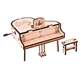 Yajuyi Kit di Pianoforte in Legno a Manovella Intagliato con Incisione su Carillon di Puzzle