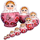 YAKELUS Marchio di matriosca specializzato, matriosca russa in 10 pezzi, manufatto, tiglio di zona frigida, regalo e giocattolo