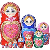 YAKELUS Marchio di Matrioska specializzato, nesting dolls Matrioske Bambola Matrioska russa in 10 pezzi, tiglio di zona frigida, regalo e ...