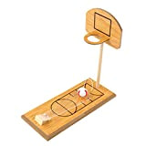 YeahiBaby Mini giocattolo da basket in legno, per bambini, gioco da basket
