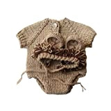 YeahiBaby Tutina realizzata a maglia per neonato, motivo leoncino, costume scenico unisex per fotografia neonato