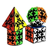 Yealvin Gear Cube - Set di 4 cubetti di velocità Gear Ball Cube 3 x 3 Gear Cube Pyraminx Gear ...