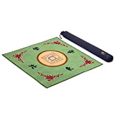 Yellow Mountain Imports, Copritavolo per Mahjong, Poker, Giochi di Carte, Giochi da Tavolo, Tiles e Domino, Verde da 80 cm