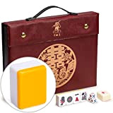 Yellow Mountain Imports, Set Professionale Mahjong Cinese - Doppia Felicità (Giallo) - 146 Tessere di Medie Dimensioni - Per Giocare ...