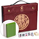 Yellow Mountain Imports, Set Professionale Mahjong Cinese, “Doppia Felicità” (Verde) - 146 Tessere di Medie Dimensioni - Per Giocare in ...