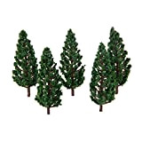 Yetaha 50 alberi modello, treni, scenari fai da te in plastica di pino modello alberi verdi per OO HO scala ...