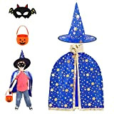 Yi'antai Bambini Halloween Mantello, Mantello da Mago per Bambini, Costumi di Halloween Strega, Mantello Wizard con Cappello, Mantello Wizard con ...