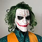yingwangtong Pagliaccio di Halloween Clown Maschera Verde Capelli in Lattice Clown Clown,Giallo