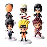 Yisscen Topper Mini Figurine PVC Toy Figures Action Figures Collezione Mini Doll Uzumaki, Itachi, Sasuke, Obito, Gaara, Kirabi 6 Pezzi