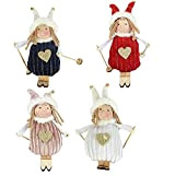 Yissone Albero di Natale del Pendente Bambola 4 Pack Sci Ragazze Albero di Natale Appeso Decorazioni